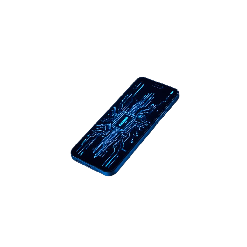 Glowing smartphone with circuit display — mobile repair in Chittoor